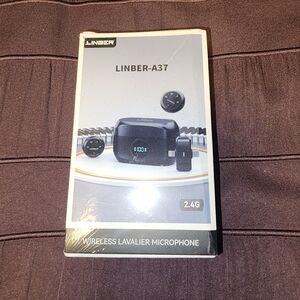 NIB $10 LINBER-A37 Wireless Lavalier Microphone Black